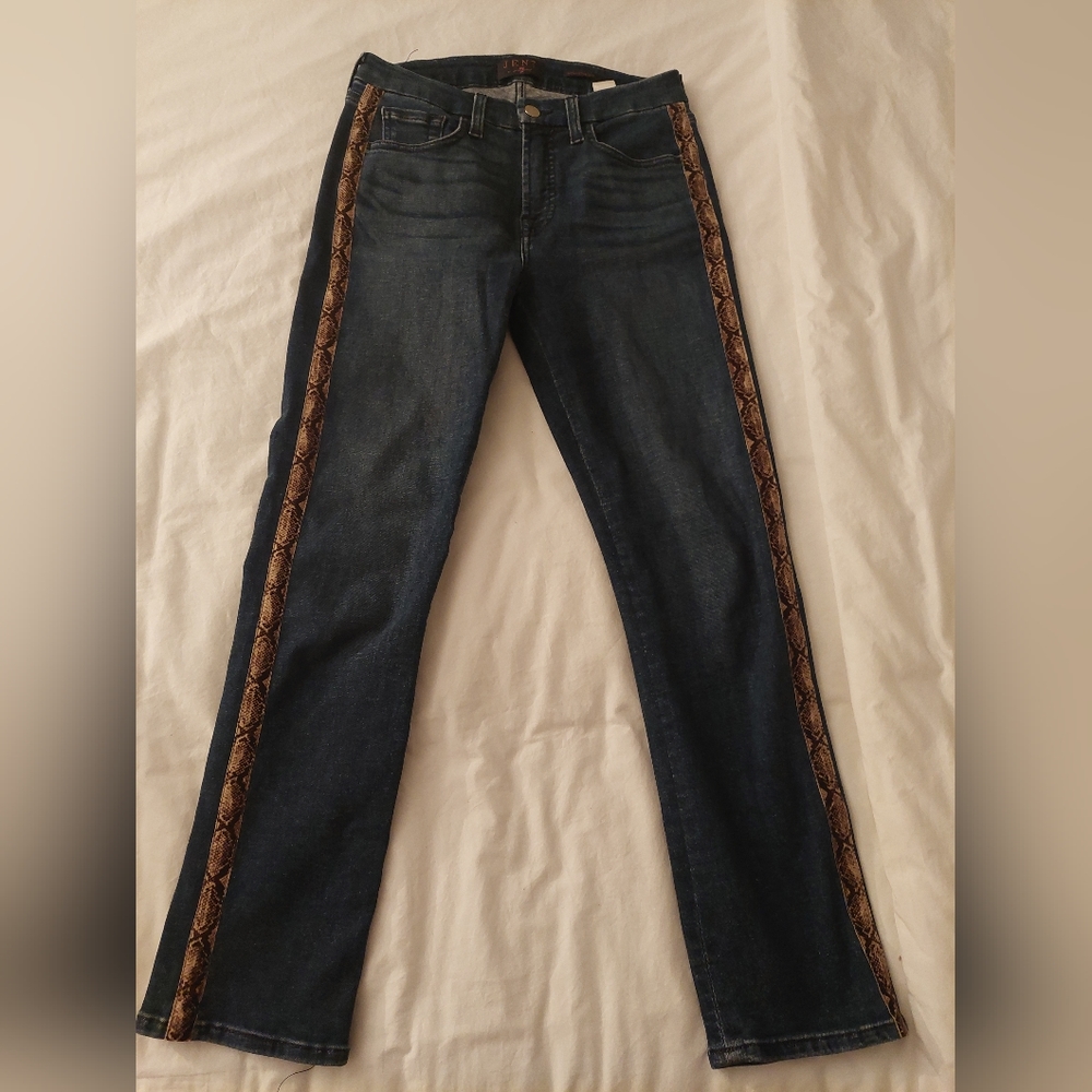 Jen7 for all mankind women's geans with side snack details size 4, blue haze